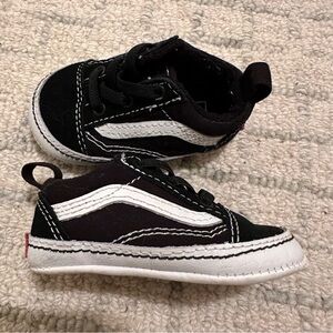 Vans Classic Black White Slip On Crib Shoe 3C